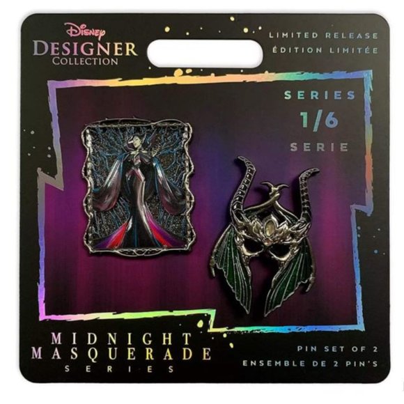 Maleficent Midnight Masquerade Pin set 1/6 - Picture 1 of 2